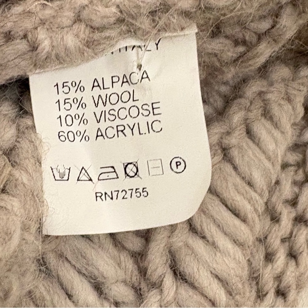 Made Italy Alpaca Wool Blend Chunky Knit Infinity Scarf NEW minimalist neutral - Picture 9 of 11